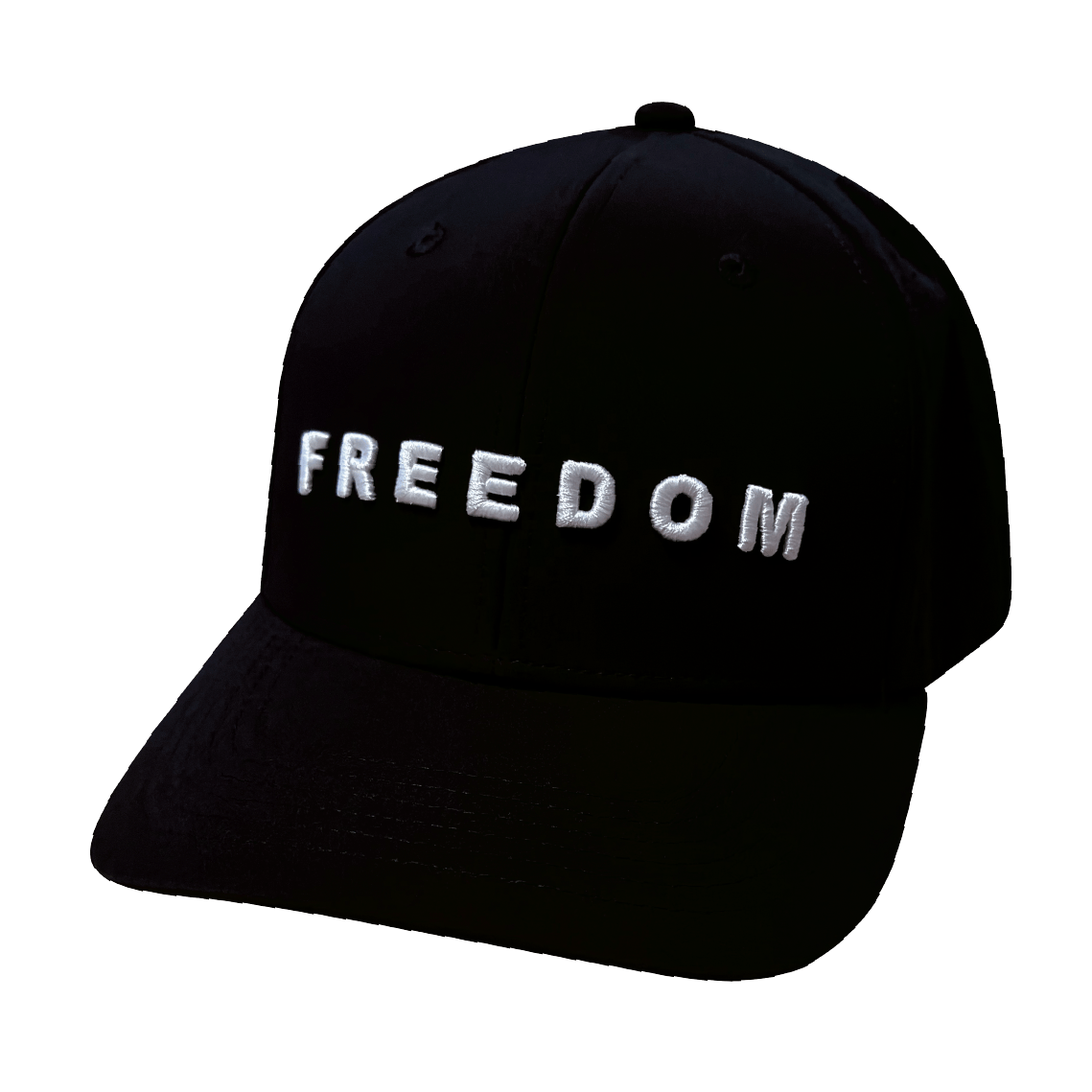 FREEDOM Hat - Black - Baseball Hat Fit - Laser Mesh