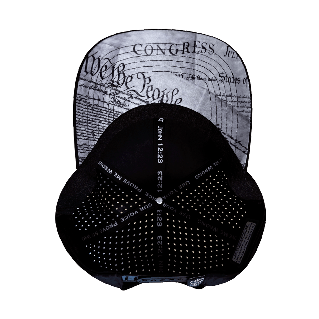 FREEDOM Hat - Black - Baseball Hat Fit - Laser Mesh